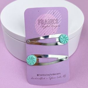 Sparkly Festive Candy Handmade Polymer Clay Hair Clips
